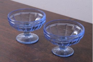 アンティーク雑貨　昭和レトロ　氷コップ2個セット(プレスガラス)(3)