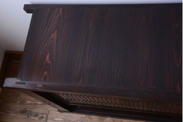 アンティーク家具　古民具・骨董　和モダンスタイル!縦桟引き戸の水屋箪笥サイドボード(2)