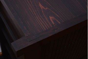 アンティーク家具　古民具・骨董　和モダンスタイル!縦桟引き戸の水屋箪笥サイドボード(2)