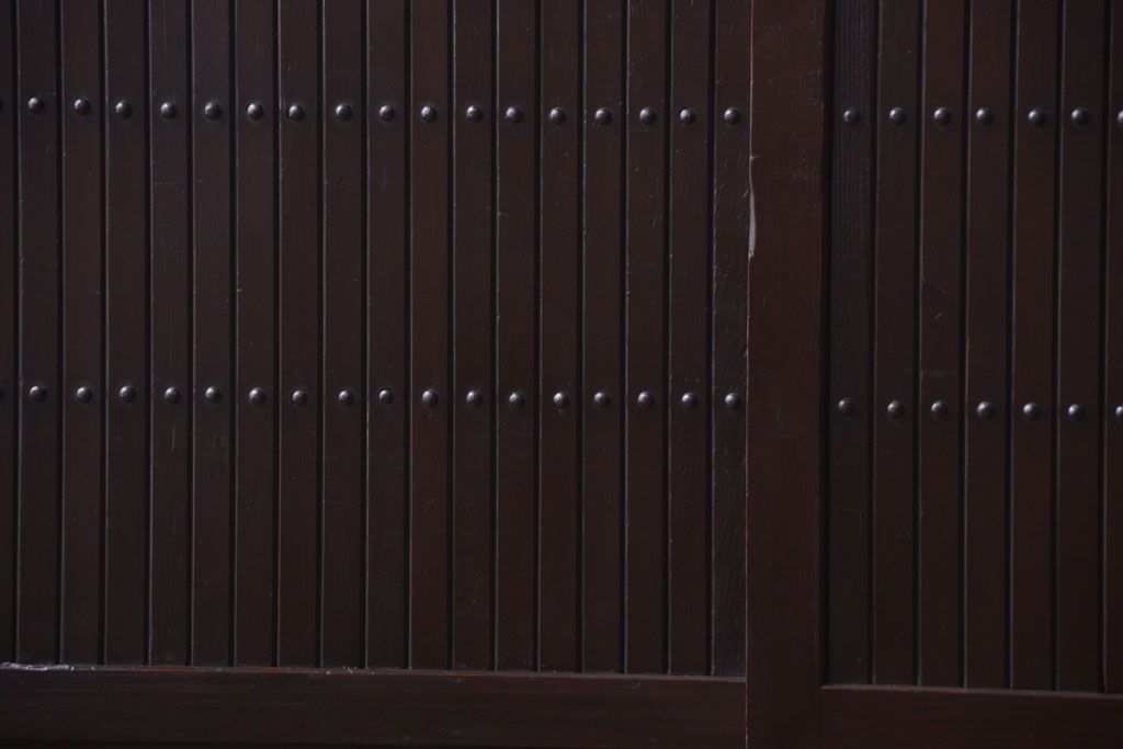 アンティーク家具　古民具・骨董　和モダンスタイル!縦桟引き戸の水屋箪笥サイドボード(2)