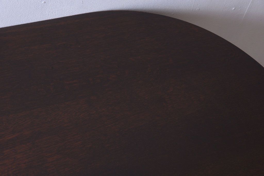 アンティーク家具　和製アンティーク　古いナラ材の上質なオーバル(楕円)型ダイニングテーブル