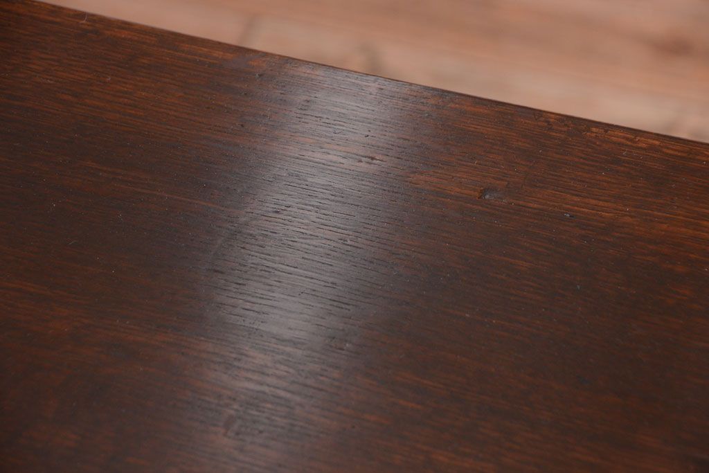 アンティーク家具　和製アンティーク　古いナラ材の上質なオーバル(楕円)型ダイニングテーブル