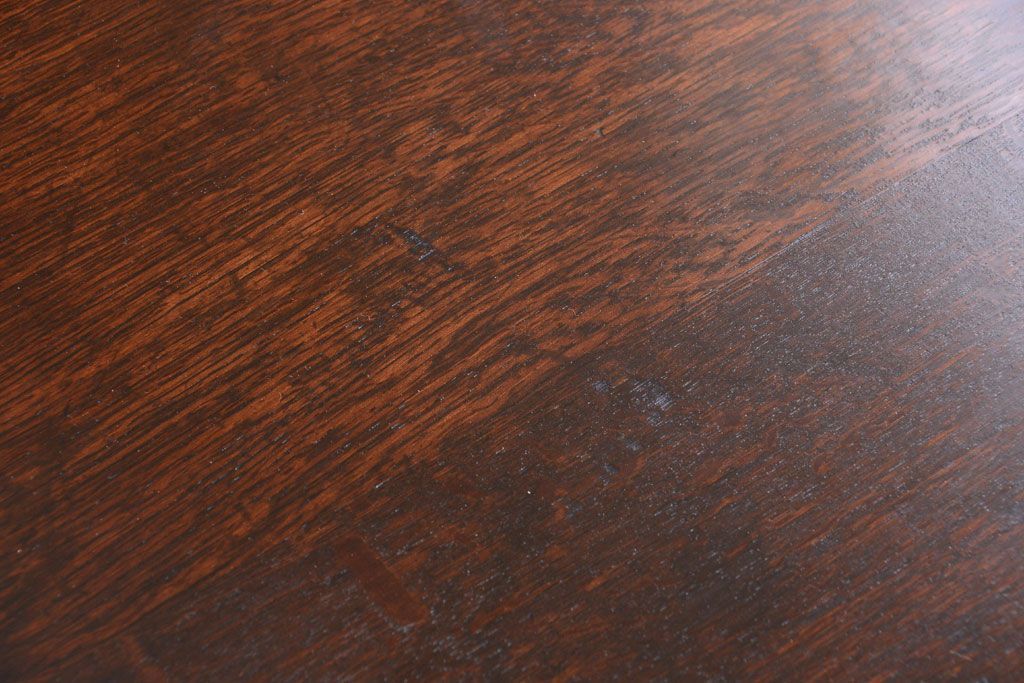 アンティーク家具　和製アンティーク　古いナラ材の上質なオーバル(楕円)型ダイニングテーブル