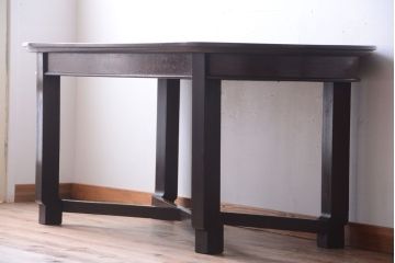 アンティーク家具　和製アンティーク　古いナラ材の上質なオーバル(楕円)型ダイニングテーブル