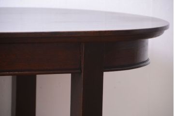 アンティーク家具　和製アンティーク　古いナラ材の上質なオーバル(楕円)型ダイニングテーブル