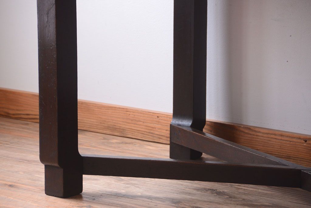 アンティーク家具　和製アンティーク　古いナラ材の上質なオーバル(楕円)型ダイニングテーブル