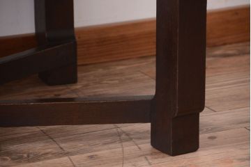 アンティーク家具　和製アンティーク　古いナラ材の上質なオーバル(楕円)型ダイニングテーブル