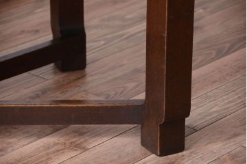 アンティーク家具　和製アンティーク　古いナラ材の上質なオーバル(楕円)型ダイニングテーブル