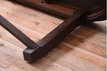 アンティーク家具　和製アンティーク　古いナラ材の上質なオーバル(楕円)型ダイニングテーブル