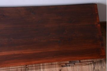 アンティーク家具　和製アンティーク　前面欅材のシンプルな衣装箪笥ローボード