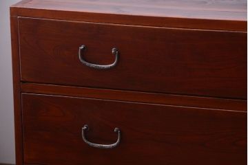 アンティーク家具　和製アンティーク　前面欅材のシンプルな衣装箪笥ローボード