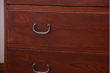 アンティーク家具　和製アンティーク　前面欅材のシンプルな衣装箪笥ローボード