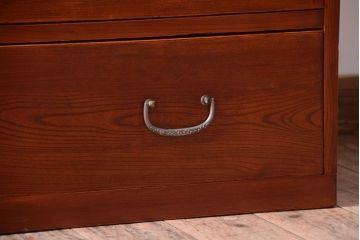 アンティーク家具　和製アンティーク　前面欅材のシンプルな衣装箪笥ローボード