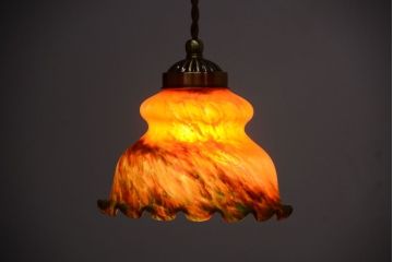 中古　マーブルガラスのペンダントライト(天井照明)