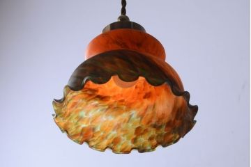 中古　マーブルガラスのペンダントライト(天井照明)