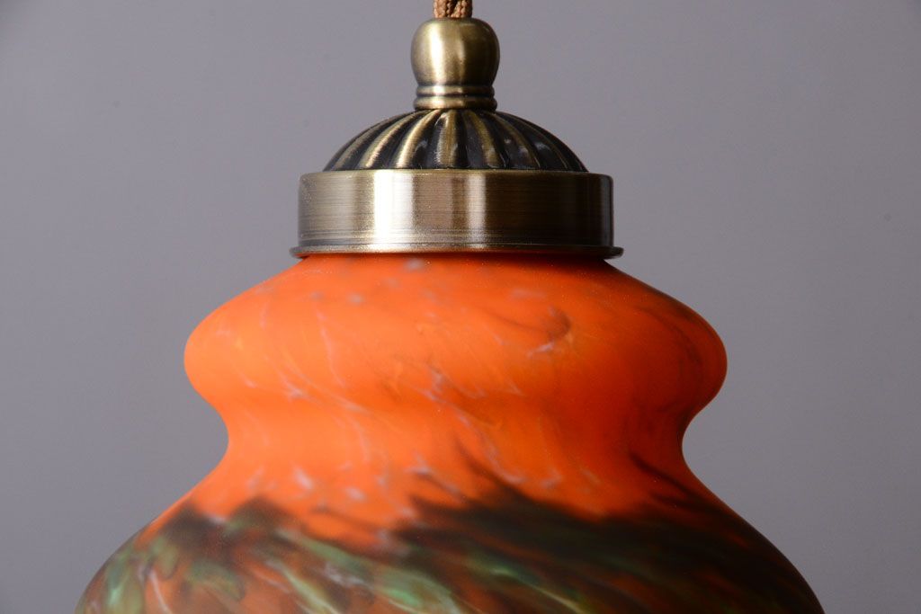 中古　マーブルガラスのペンダントライト(天井照明)