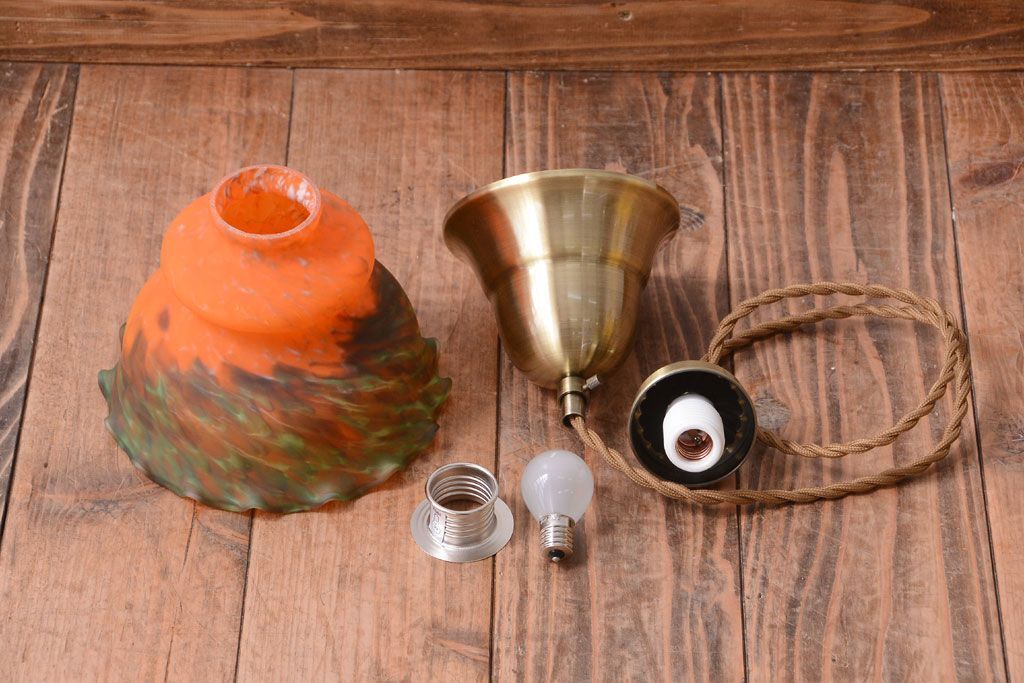 中古　マーブルガラスのペンダントライト(天井照明)