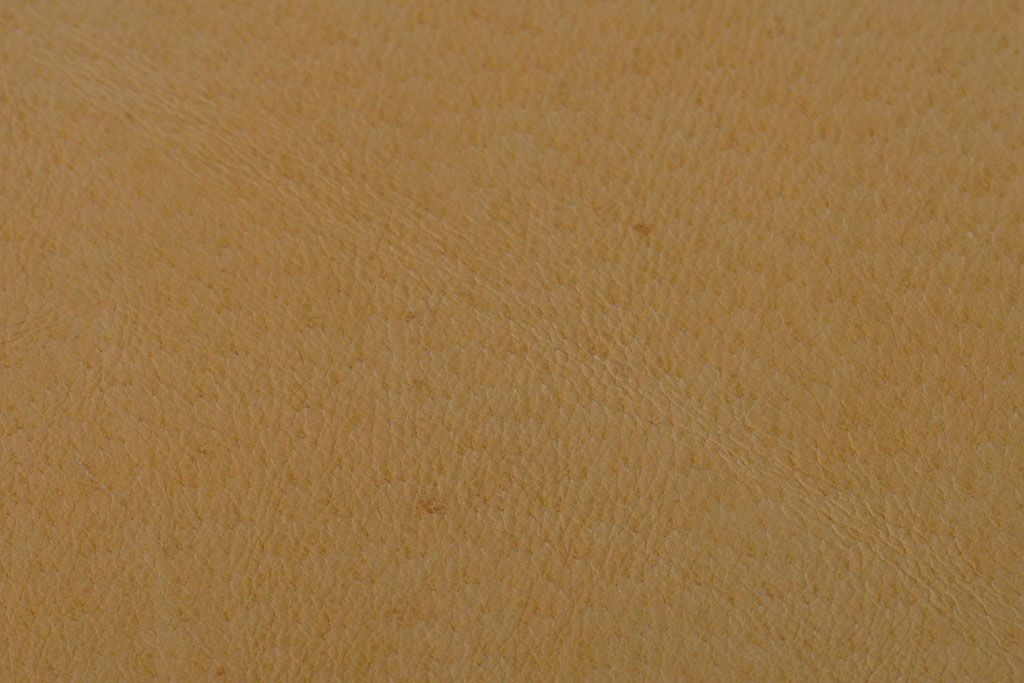 レトロ家具　昭和レトロ　革座面のレトロなアンティーク角スツール