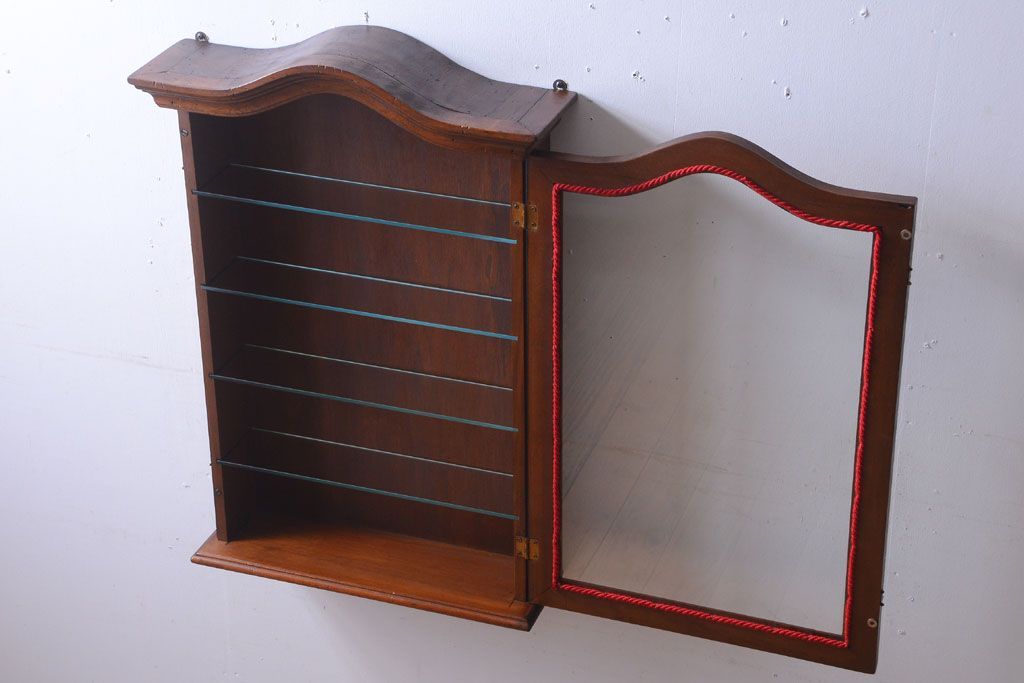 中古　海外輸入家具　木製の壁掛けギャラリーケース(ショーケース)