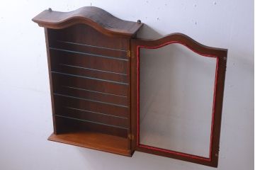 中古　海外輸入家具　木製の壁掛けギャラリーケース(ショーケース)