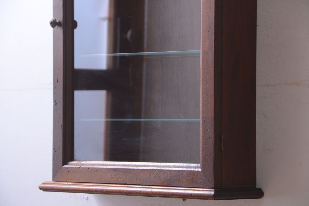 中古　海外輸入家具　木製の壁掛けギャラリーケース(ショーケース)