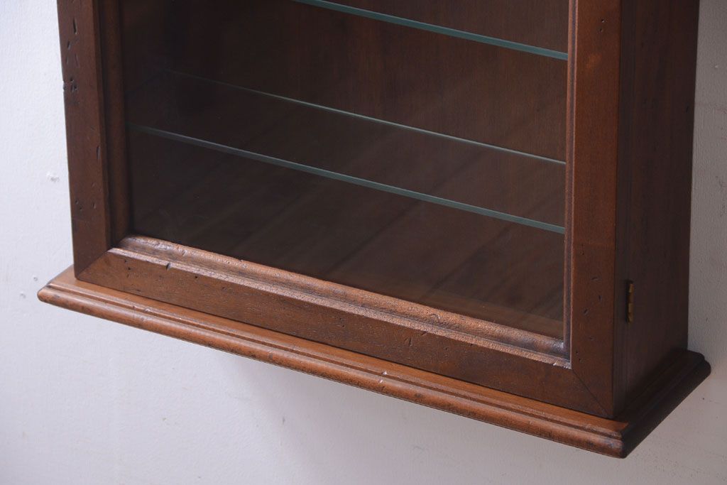 中古　海外輸入家具　木製の壁掛けギャラリーケース(ショーケース)