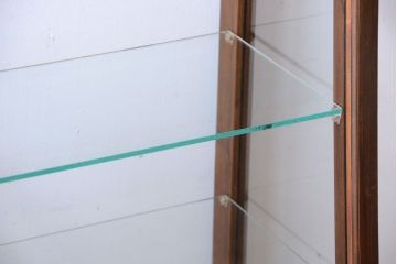 中古　木製の台形型ガラスケース(ショーケース)