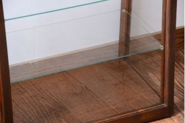 中古　木製の台形型ガラスケース(ショーケース)