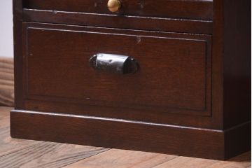 アンティーク家具　和製アンティーク　シャッター付き!縦型の小ぶりな高級収納棚