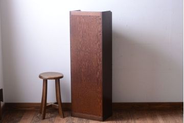 アンティーク家具　和製アンティーク　シャッター付き!縦型の小ぶりな高級収納棚