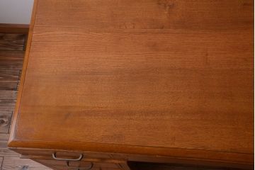 アンティーク家具　和製アンティーク　古いナラ材の上質な組み立て式両袖机(デスク)
