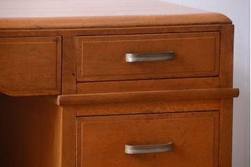 アンティーク家具　和製アンティーク　古いナラ材の上質な組み立て式両袖机(デスク)