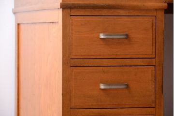 アンティーク家具　和製アンティーク　古いナラ材の上質な組み立て式両袖机(デスク)