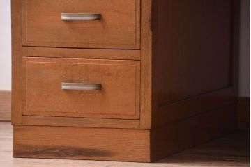 アンティーク家具　和製アンティーク　古いナラ材の上質な組み立て式両袖机(デスク)