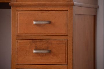 アンティーク家具　和製アンティーク　古いナラ材の上質な組み立て式両袖机(デスク)