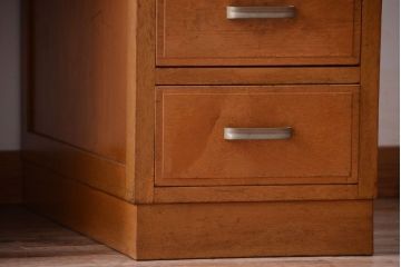 アンティーク家具　和製アンティーク　古いナラ材の上質な組み立て式両袖机(デスク)