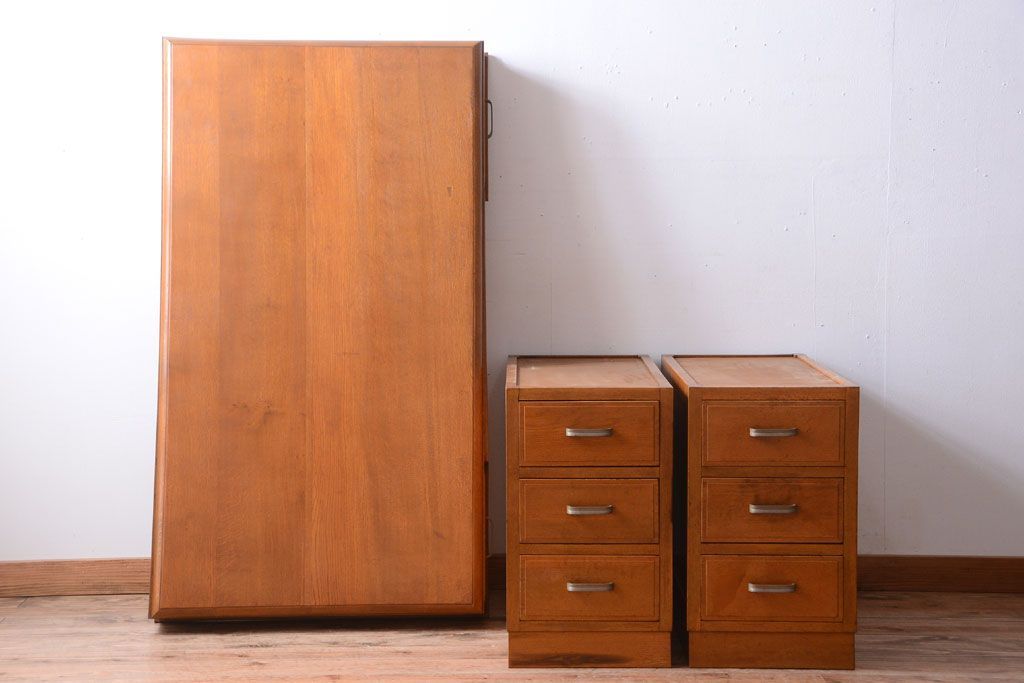 アンティーク家具　和製アンティーク　古いナラ材の上質な組み立て式両袖机(デスク)