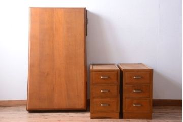 アンティーク家具　和製アンティーク　古いナラ材の上質な組み立て式両袖机(デスク)