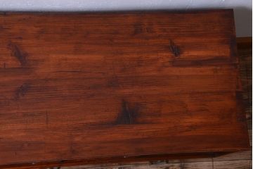 アンティーク家具　和製アンティーク　漆塗り!前面欅材の時代箪笥ローボード