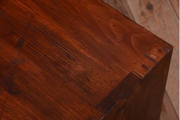 アンティーク家具　和製アンティーク　漆塗り!前面欅材の時代箪笥ローボード