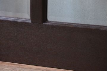 和製アンティーク　両開き　面取りガラス入り!古いナラ材の背の高い高級親子ドア(扉)