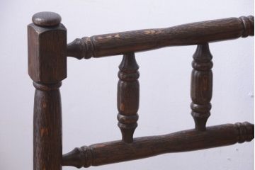 アンティーク家具　イギリスアンティーク　オーク材!ラッシ座面のコーナーチェア(1)