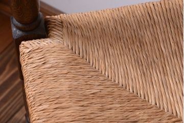 アンティーク家具　イギリスアンティーク　オーク材!ラッシ座面のコーナーチェア(1)