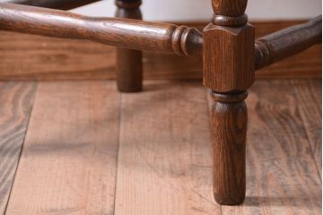 アンティーク家具　イギリスアンティーク　オーク材!ラッシ座面のコーナーチェア(1)