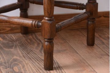 アンティーク家具　イギリスアンティーク　オーク材!ラッシ座面のコーナーチェア(2)