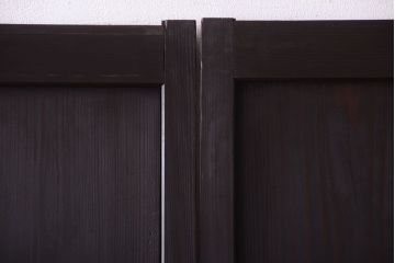 古民具・骨董　明治〜大正期　古い木味のアンティーク舞良戸2枚セット