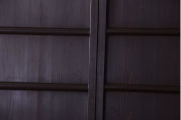 古民具・骨董　明治〜大正期　古い木味のアンティーク舞良戸2枚セット