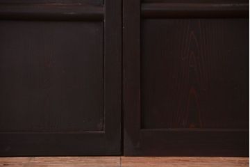 古民具・骨董　明治〜大正期　古い木味のアンティーク舞良戸2枚セット