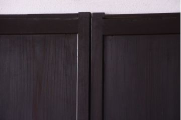 古民具・骨董　明治〜大正期　古い木味のアンティーク舞良戸2枚セット