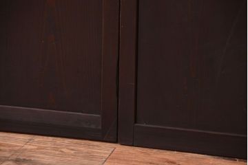 古民具・骨董　明治〜大正期　古い木味のアンティーク舞良戸2枚セット